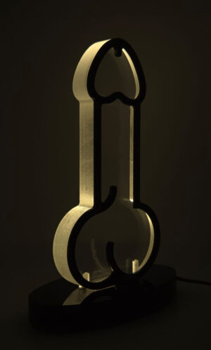 Obsidian Kiss black acrylic lamp male from the Luster & Linger Seduction Collection unlit
