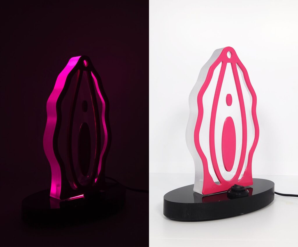 Rosette's Secret pink acrylic lamp from the Luster & Linger Seduction Collection