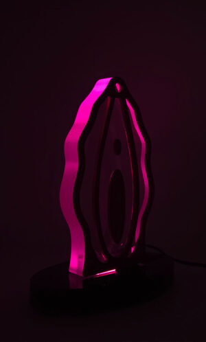 Rosette's Secret pink acrylic lamp from the Luster & Linger Seduction Collection