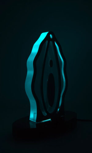 Aqua Touch turquoise acrylic lamp from the Luster & Linger Seduction Collection