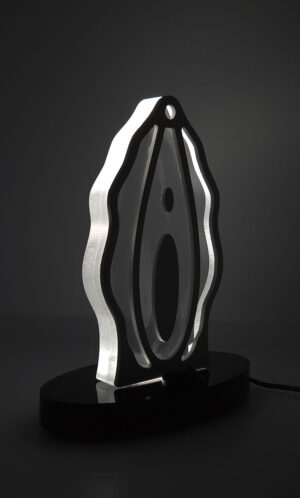 Lumière Nue white acrylic lamp female from the Luster & Linger Seduction Collection lit
