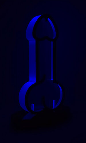 Eros dark blue acrylic lamp male from the Luster & Linger Obsession Edition lit
