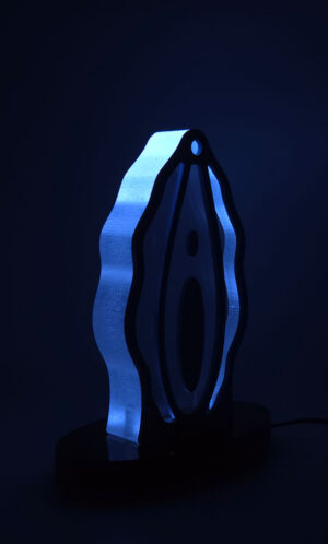 Delilah light blue acrylic lamp female from the Luster & Linger Obsession Edition lit