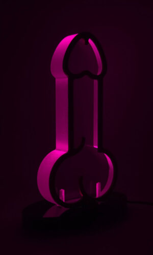 Apollo pink acrylic lamp male from the Luster & Linger Obsession Edition lit