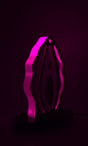 Aphrodite pink acrylic lamp female from the Luster & Linger Obsession Edition lit