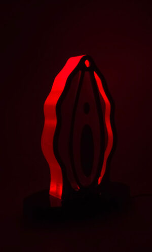 Jezabel red acrylic lamp female from the Luster & Linger Obsession Edition lit