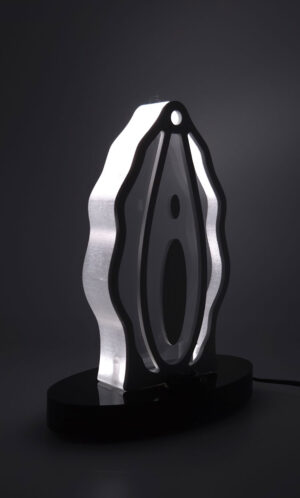 Maid Marian white acrylic lamp female from the Luster & Linger Obsession Edition lit